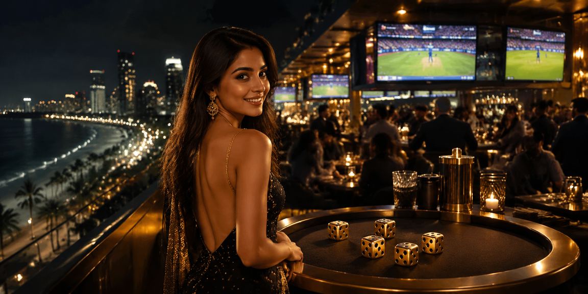 Player using mobile phone to bet online with cricket game visible